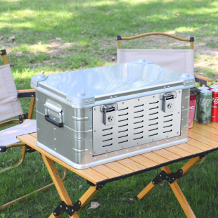 户外露营镁铝合金收纳箱咖啡solo厨具多功能侧开门户外移动厨箱