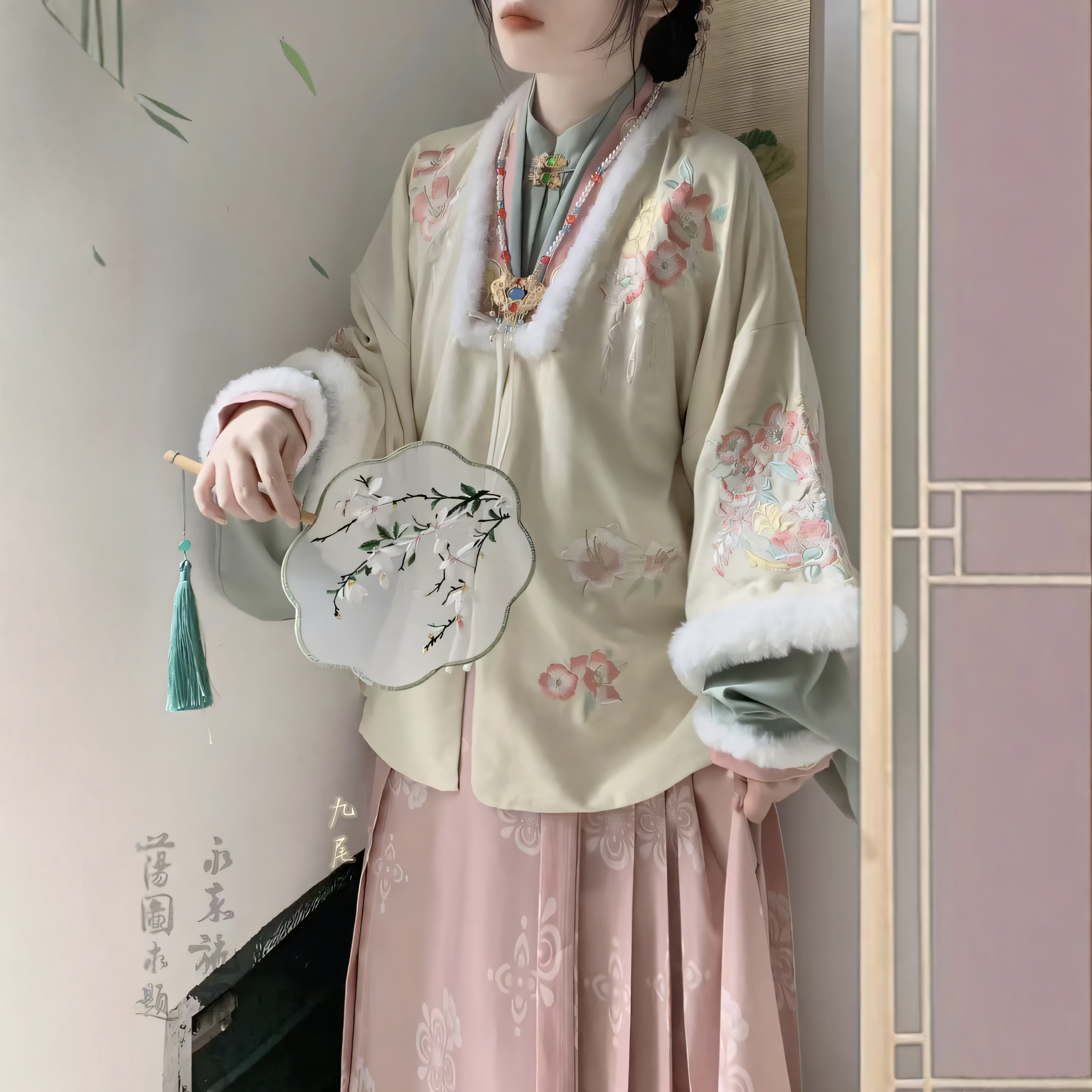 原创汉服女【春闺】明制加绒合领披袄立领琵琶袖马面裙套装冬季款
