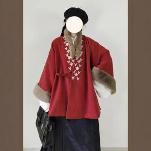 原创汉服女【秋词】明制加绒直领对穿交短袄马面裙日常套装秋冬款