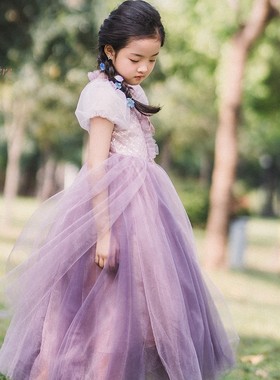 Lalumière鹿谧原创乐佩公主裙紫色连衣裙女孩甜美生日演出礼服