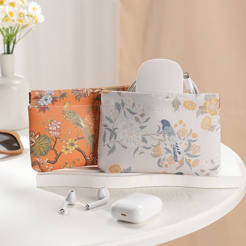 小收纳包自动闭合数据线有线耳机随身袋电源充电器迷你便携数码袋