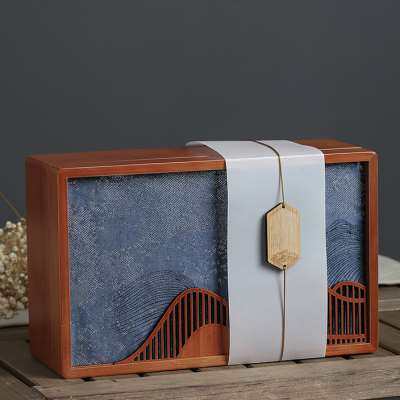 远山高档茶叶包装盒竹盒大红袍通用茶叶盒空盒岩茶半斤装礼盒定制