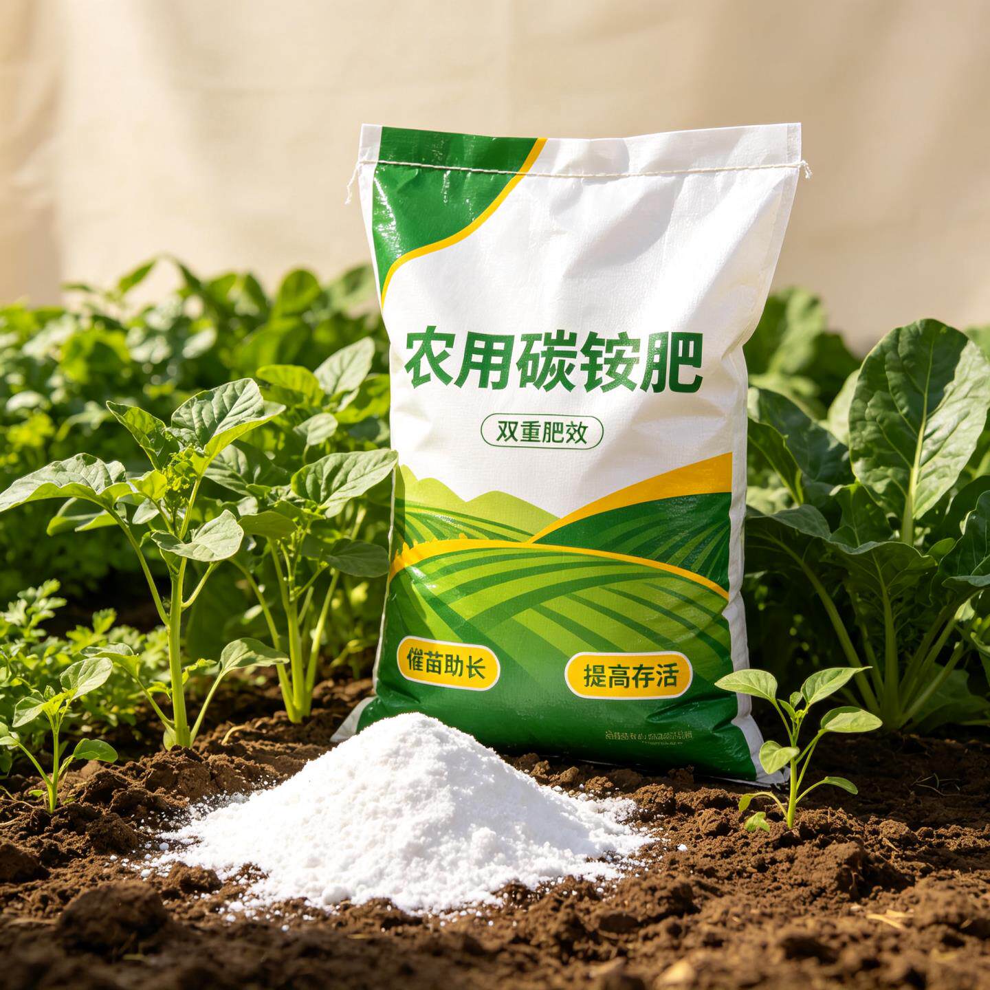 碳铵肥农用碳酸氢铵速效氮肥蔬菜瓜类果树农田栽种促进植株生长肥
