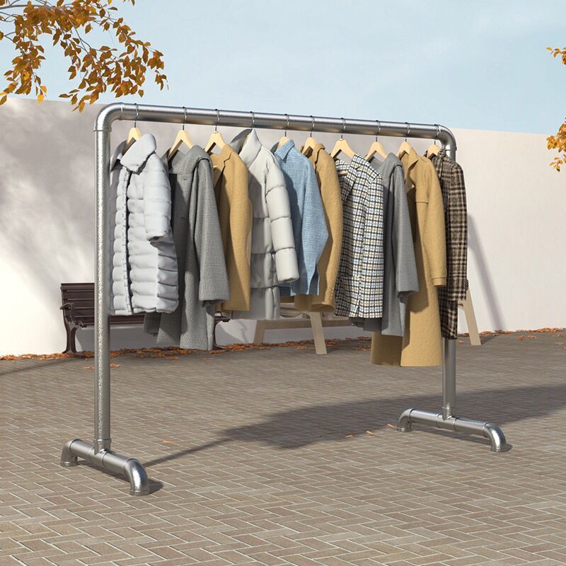 钢管晾衣架阳台卧室加粗r落地晾晒腊肉被子单杆收纳落地挂衣架家