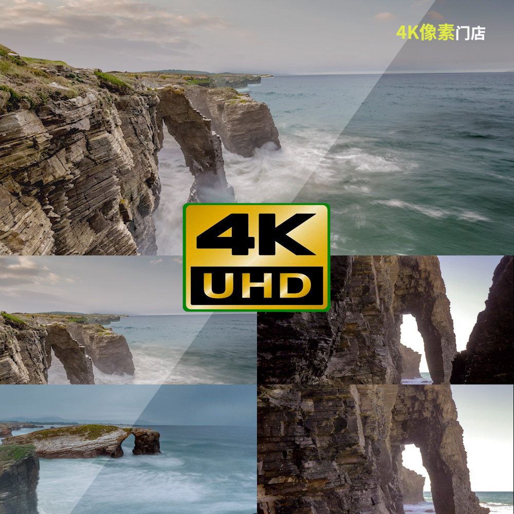 390-4k视频素材-延时海岸海滩日升日落海水涨潮落潮气候温度四季