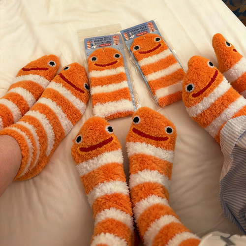 毛绒袜子亲子地板袜月子袜女纯棉