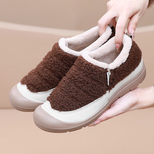 冬季新款老北京棉鞋一脚蹬雪地靴