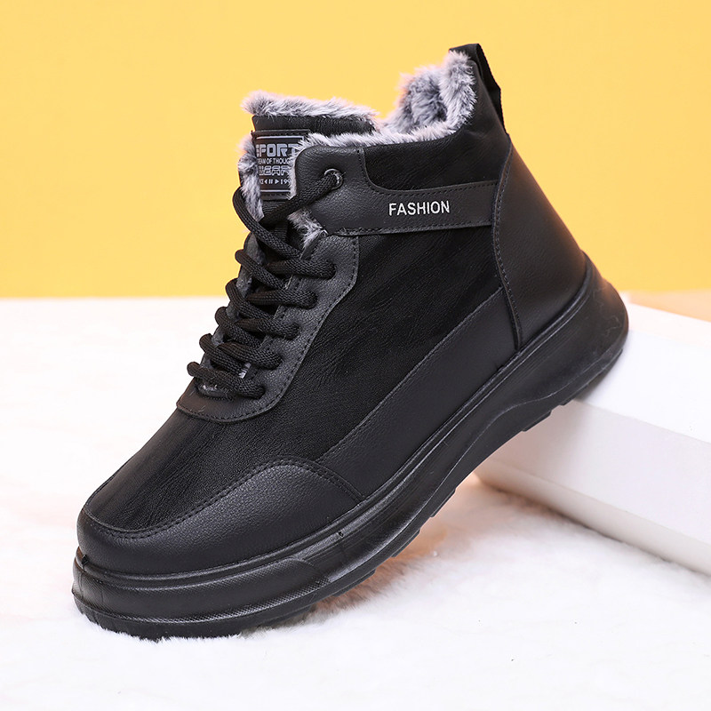 2025冬季新款老北京棉鞋加绒加厚保暖雪地靴软底防滑系带中筒棉鞋,流行男鞋,时装靴,淘宝优惠券,粉丝福利购,淘宝优惠卷