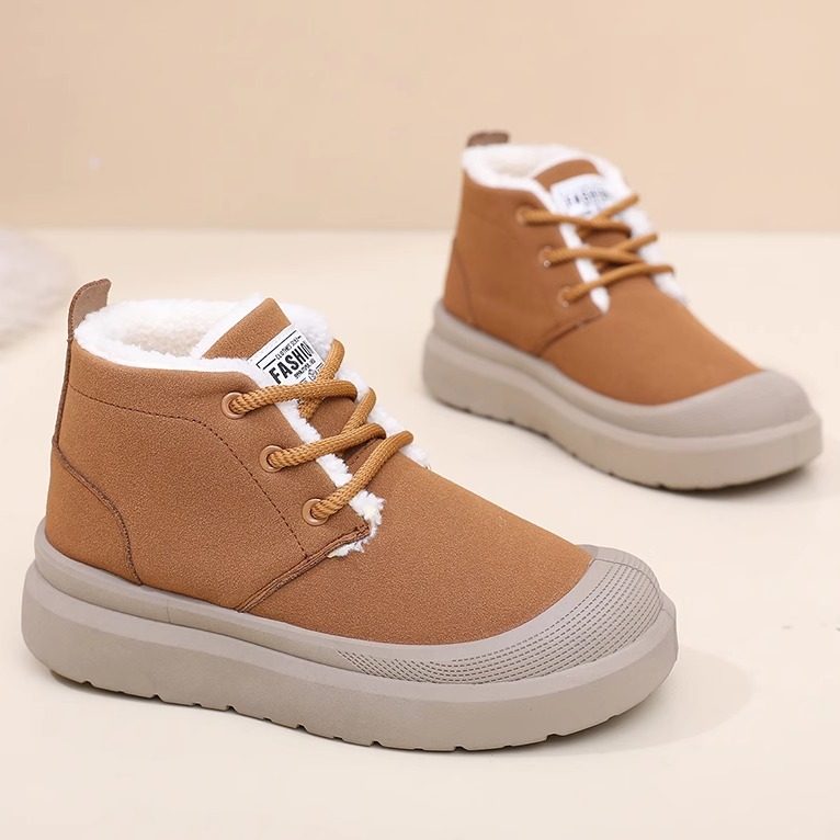2025冬新款时尚厚底雪地靴加绒加厚保暖中筒棉靴防滑耐磨系带棉鞋,女鞋,时尚雪地靴,淘宝优惠券,粉丝福利购,淘宝优惠卷