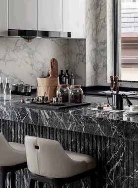 样板间厨房吧台岛台摆件