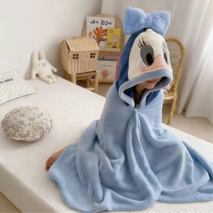 A类婴儿童浴巾浴袍斗篷可穿式大童专用游泳速干秋冬天季带帽宝宝