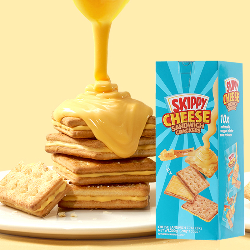 skippy四季宝印尼进口芝士味夹心饼干点心办公室休闲零食