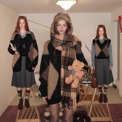 【所有姐姐的衣橱直播间】IHDXD 菱格开衫/菱格背心/黑白格衬衫