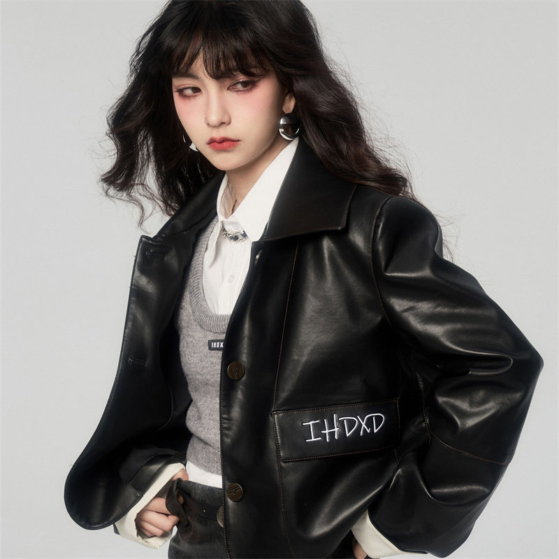 IHDXD手写涂鸦皮衣