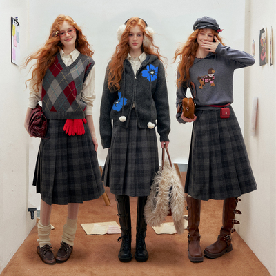 【所有女生的衣橱直播间】IHDXD花花毛衣/半裙/菱格背心/小狗毛衣