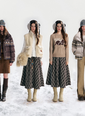 【所有女生的衣橱直播间】IHDXD费尔岛羽绒服/小猫毛衣/半裙/马甲