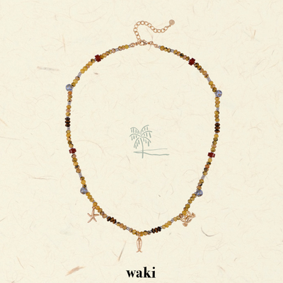 waki 芒果星砂 Mango Stardust 黄色系串珠可爱吊坠手工项链