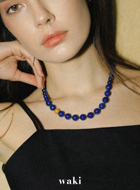 waki 夏威夷星空 Hawaiian night 青金石神秘感手工串珠项链