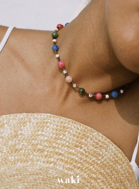 waki 果冻海 Jello Ocean 夏日感度假彩色串珠项链