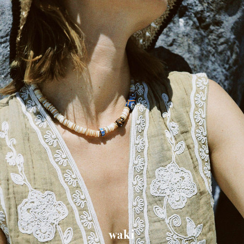 waki 巴巴多斯 Barbados 野生海岛感天然贝壳手工串珠项链