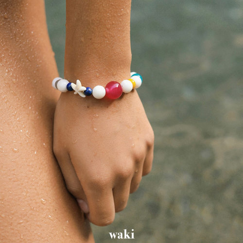 waki 贝壳湖泊 Seashell Lagoon 多元素贝壳彩色串珠手链