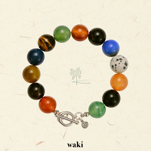 waki 浪漫宇宙 Dreamy Cosmos 彩色玛瑙存在感度假串珠手链