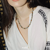 waki 海岛斑点石度假感手工串珠项链 Donut 芝麻甜甜圈 Sesame