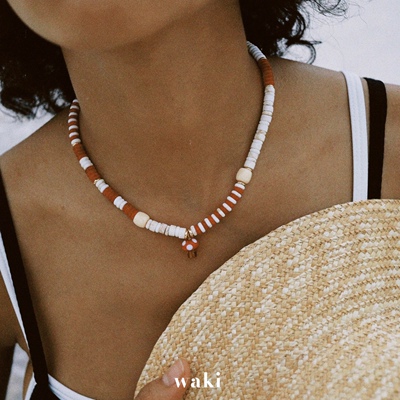 waki 红白夏日 Champignon Summer 红白色系蘑菇吊坠可爱项链