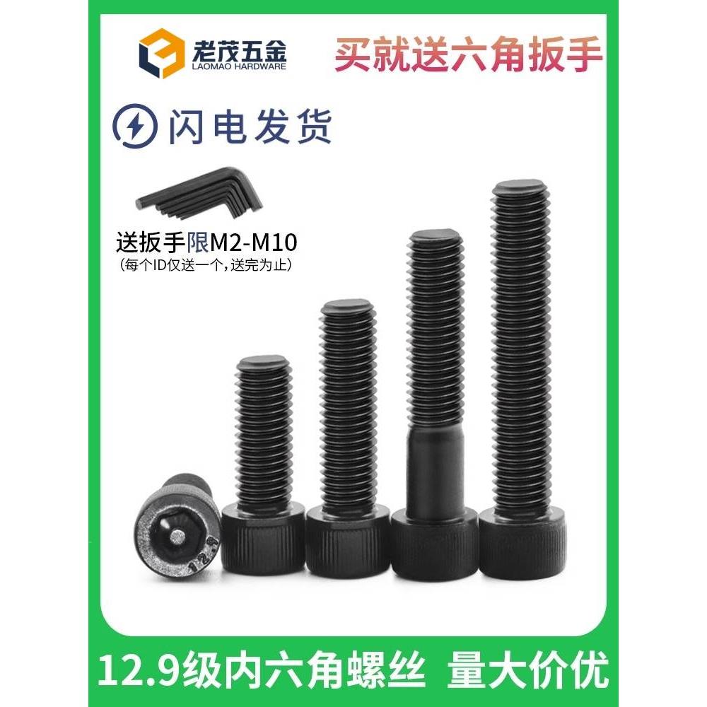 内六角螺丝12.9级高强度螺栓杯头圆柱头螺钉全牙M3M4M5M6M8M10M12