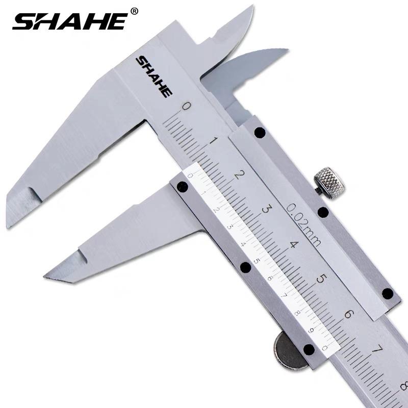 SHAHE三和不锈钢游标卡尺0-150-200-300mm线卡高精度工业级刻度尺