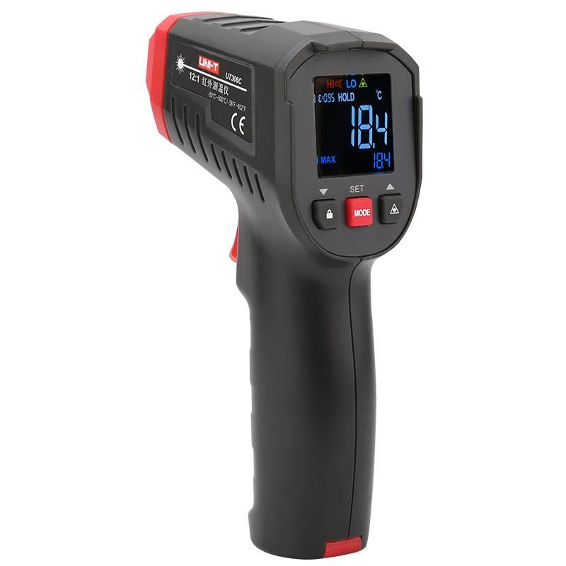 优利德测温枪工业级红外激光测温仪发射率可调温度测试仪器UT306C
