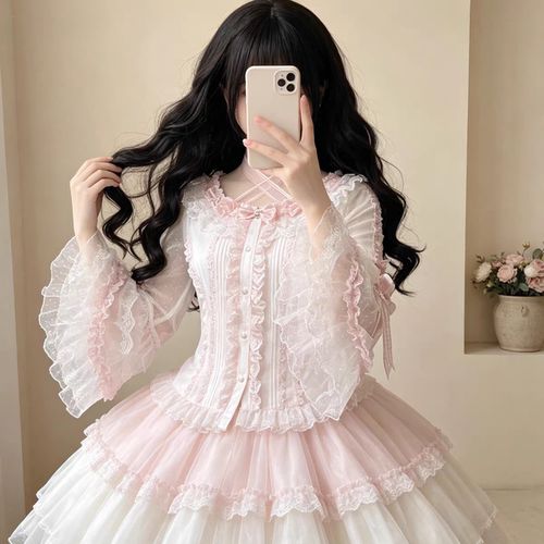 古早doll感姬袖上衣长袖衬衫内搭