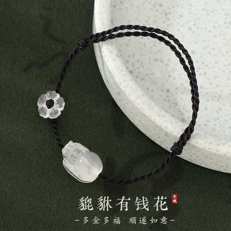 法国CoopKoop有钱花金蟾宝宝手链女复古风小貔貅好寓意极细手绳
