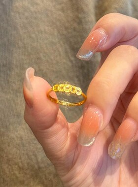 法国coopkoops925银古法沙金五帝钱铜钱戒指女小众设计高级感