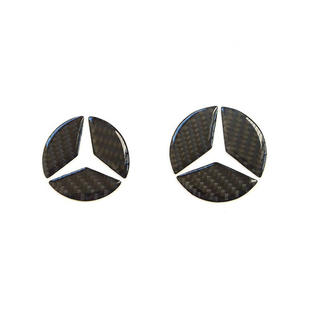 适用奔驰碳纤维方向盘车标内饰贴 新C级E级A200L/GLA/CLA/CLS/GLB