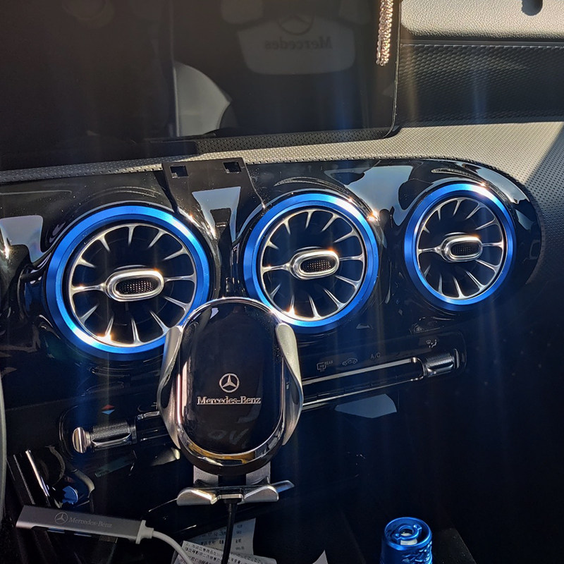 适用奔驰a级前后空调出风口装饰圈贴a200l 180内饰改装金属亮片框