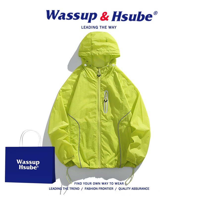 WASSUP HSUBE山系户外防晒衣男女潮牌宽松休闲情侣外套工装防晒服