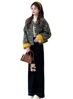潮港味高级感牛仔裤显瘦小香风短款/女高腰气质百搭外套单件别致