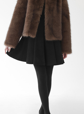 PA33WORD 原创韩系高级感宽松百搭翻领时尚简约短款皮草外套