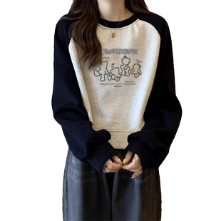 套头短款卫衣女款长袖春秋薄款2025年新款爆款秋装宽松慵懒风上衣