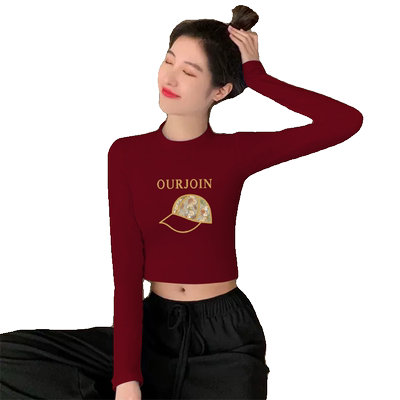 立领修身显瘦短款甜辣长袖