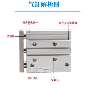 TCM12三轴三杆气缸TCL16X20X25X30X32X40X50X63X60X75X100S