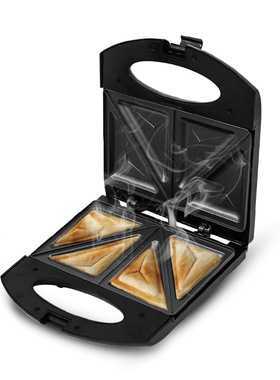 AKANE跨境欧规三明治机早餐机家用多功能全自动双面加热面包机