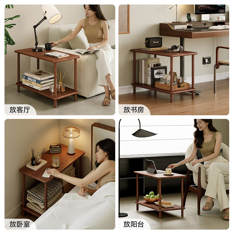 实木床头柜卧室小户型家用简易窄边床边柜2025新款床头双层置物架,住宅家具,床头柜,淘宝优惠券,粉丝福利购,淘宝优惠卷