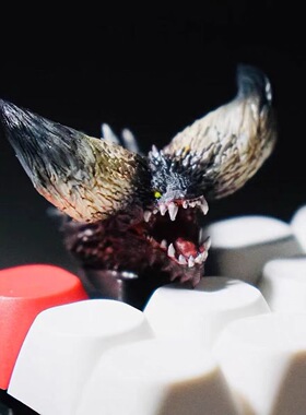怪物猎人灭尽龙机械键盘键帽单个立体艺术定制个性树脂键盘帽