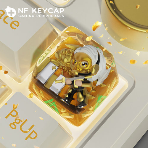 三角洲行动红狼键帽树脂蚀金玫瑰按键帽机械键盘装饰专用客制化