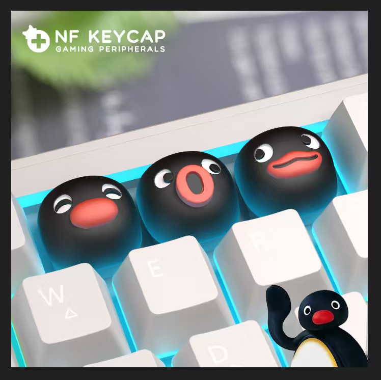 PINGU企鹅键帽创意客制化键帽esc机械键盘帽个性键帽手工键帽摆件