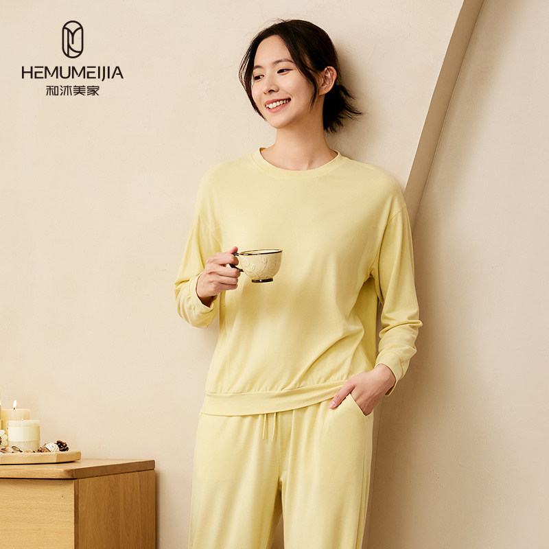 经典圆领家居服套装女