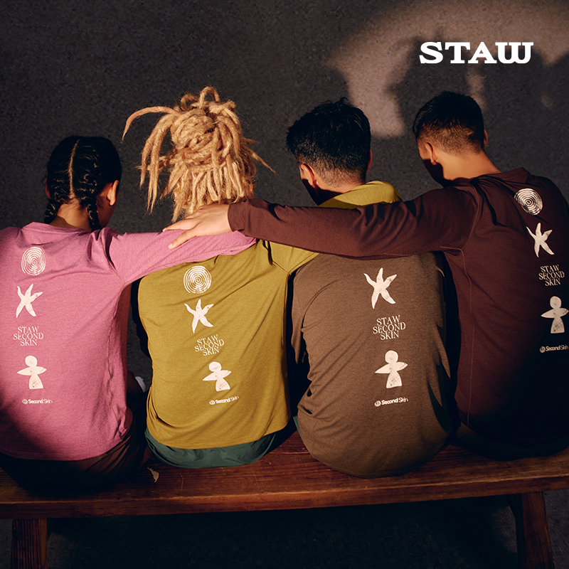 STAW世拓自然之力跑者印花长袖T恤男跑步运动训练马拉松速干衣女T