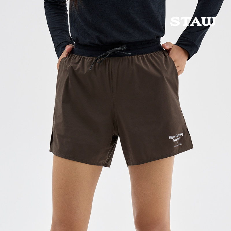 STAW世拓基础休闲运动短裤透气户外马拉松跑步训练四分速干裤子男